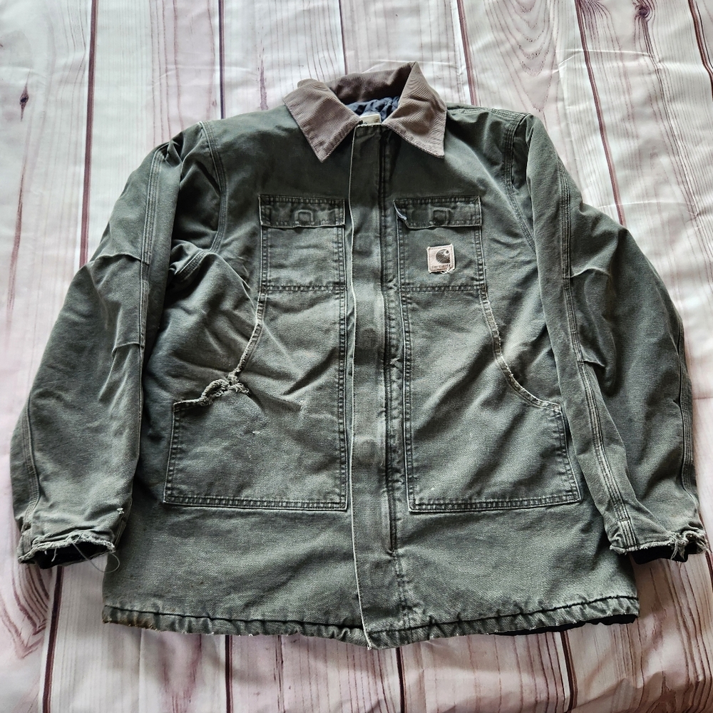 Carhartt Vintage Chore Coat C26 MOS Moss Green | Men's Size XLT